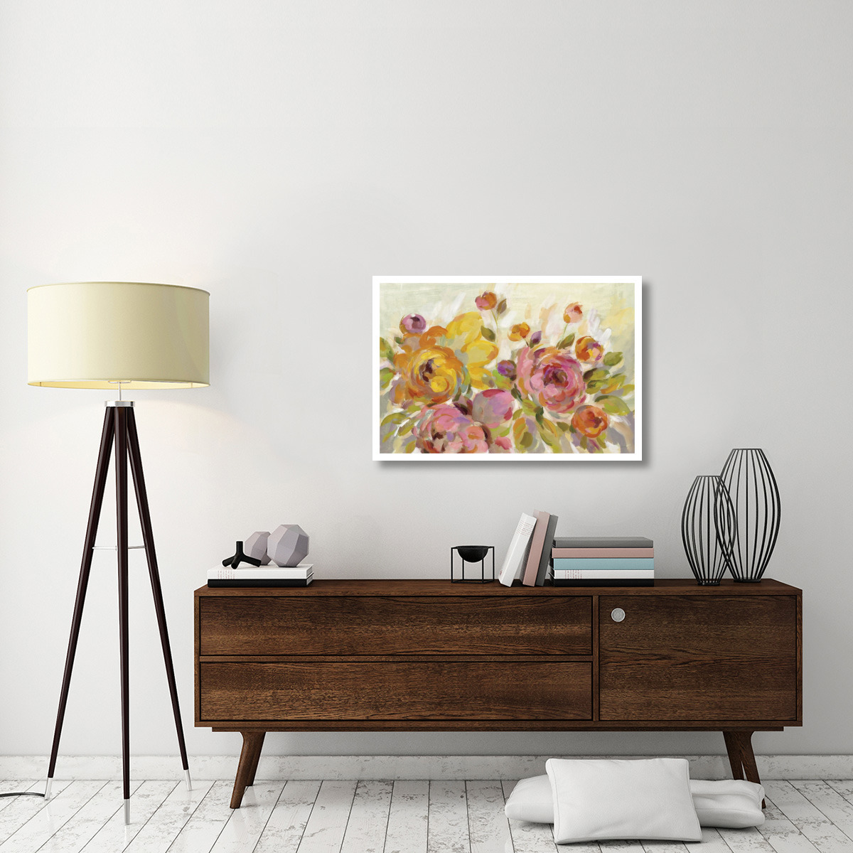 Brushy Peonies -Paper Art-38&quotx26"