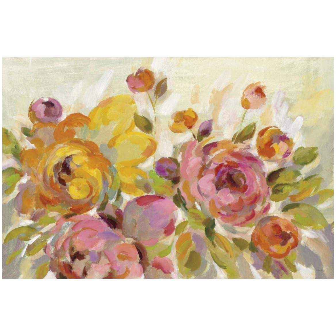 Brushy Peonies -Paper Art-50&quotx34"
