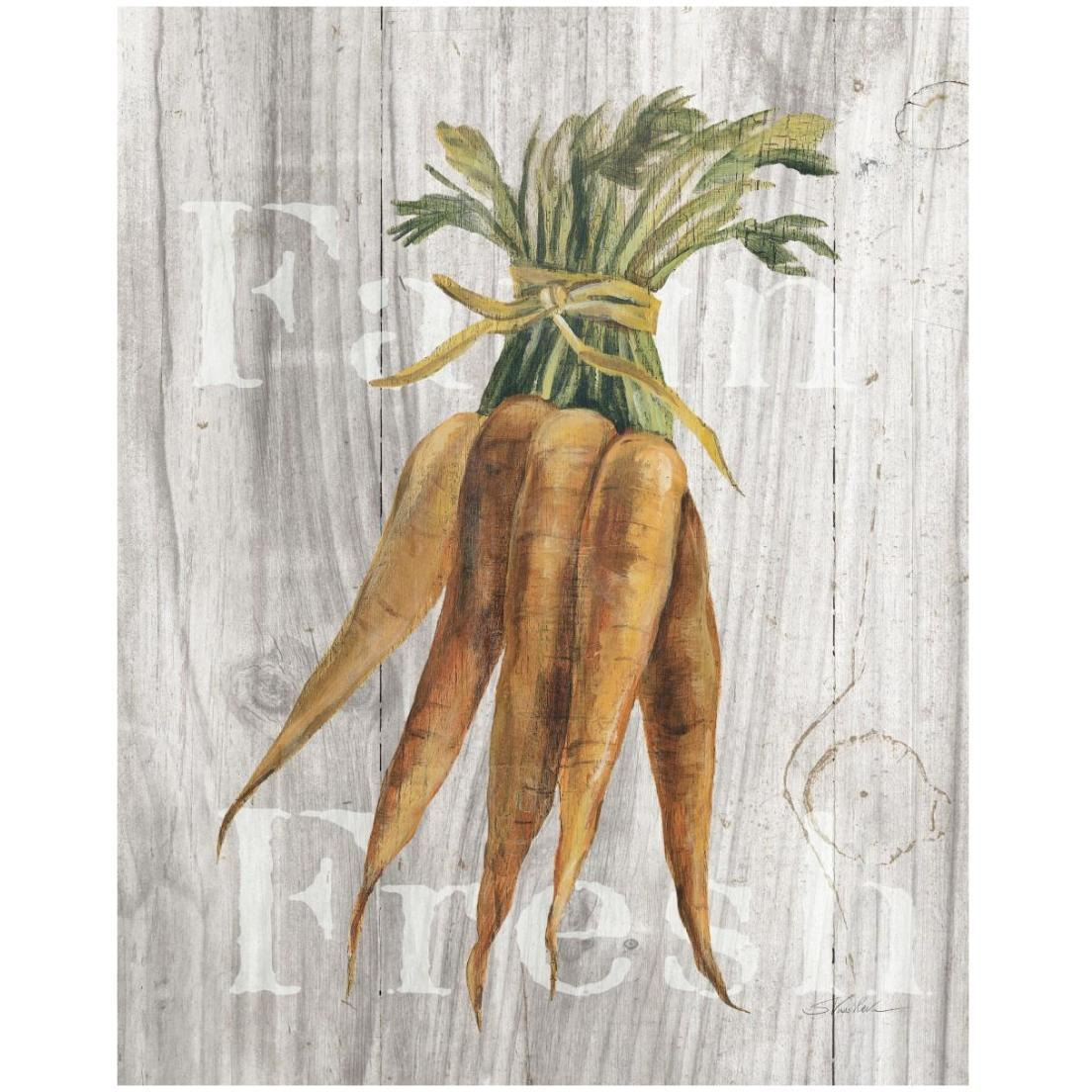 Market Vegetables I on Wood -Paper Art-18&quotx22"
