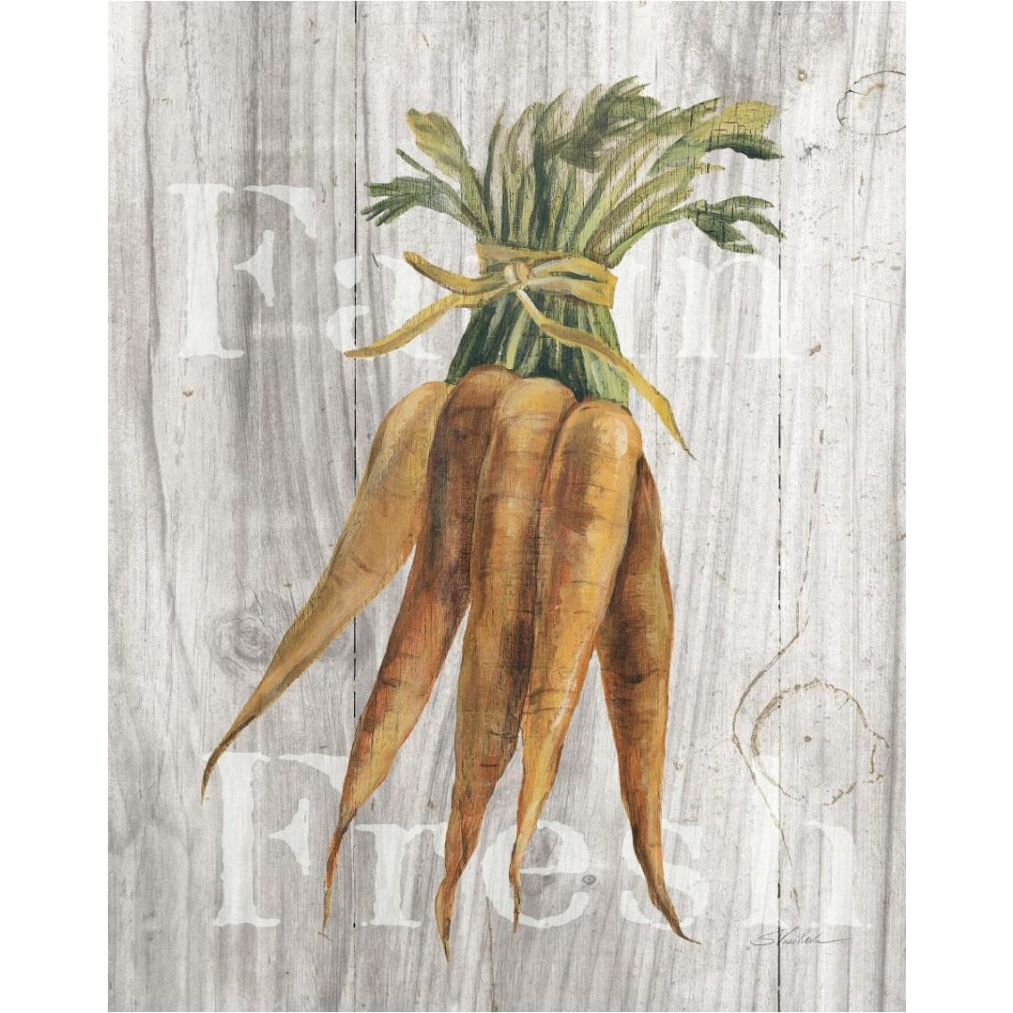 Market Vegetables I on Wood -Paper Art-30&quotx37"