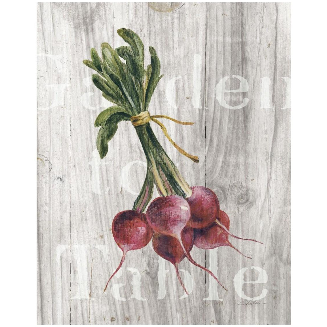 Market Vegetables III on Wood -Paper Art-24&quotx30"