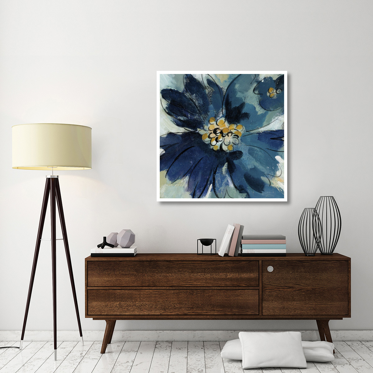 Inky Floral III -Paper Art-42&quotx42"