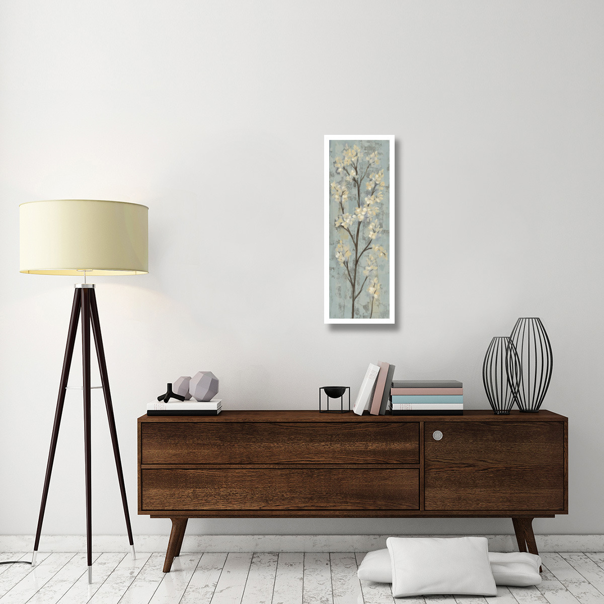 Almond Branch I on Light Blue -Paper Art-14&quotx38"