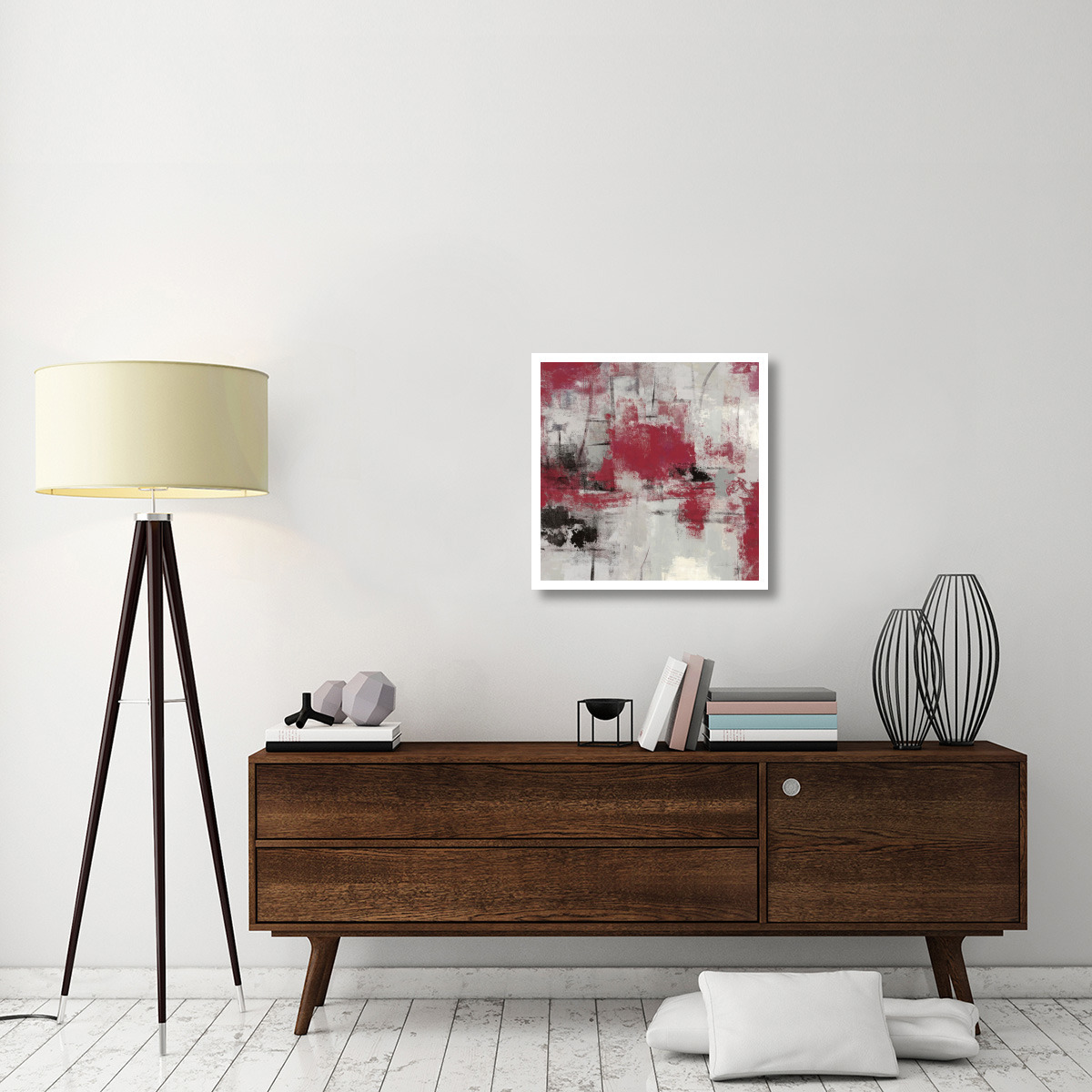 Stone Gardens III Red -Paper Art-26&quotx26"