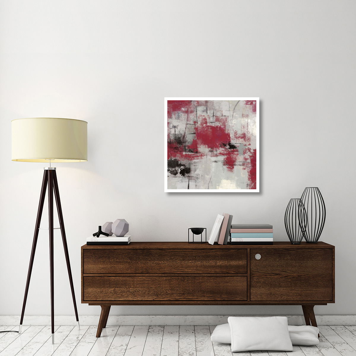 Stone Gardens III Red -Paper Art-32&quotx32"
