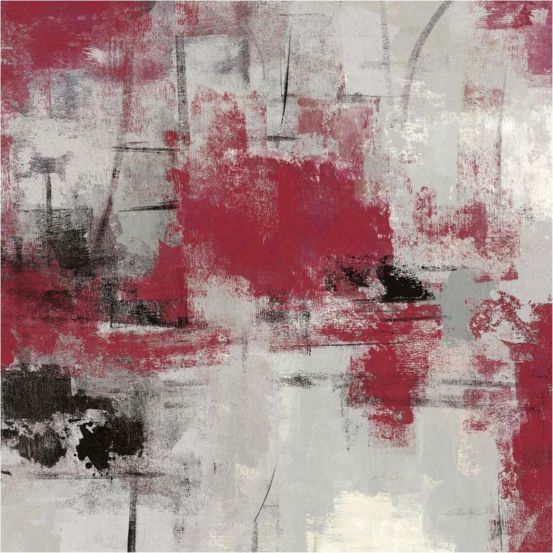 Stone Gardens III Red -Paper Art-38&quotx38"