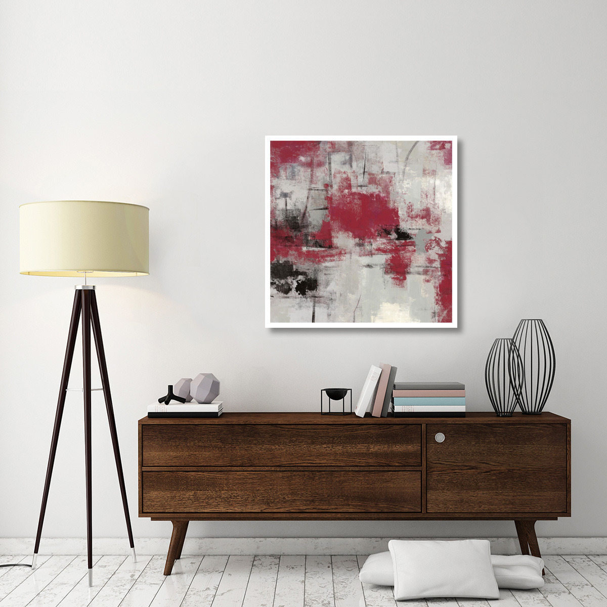 Stone Gardens III Red -Paper Art-38&quotx38"