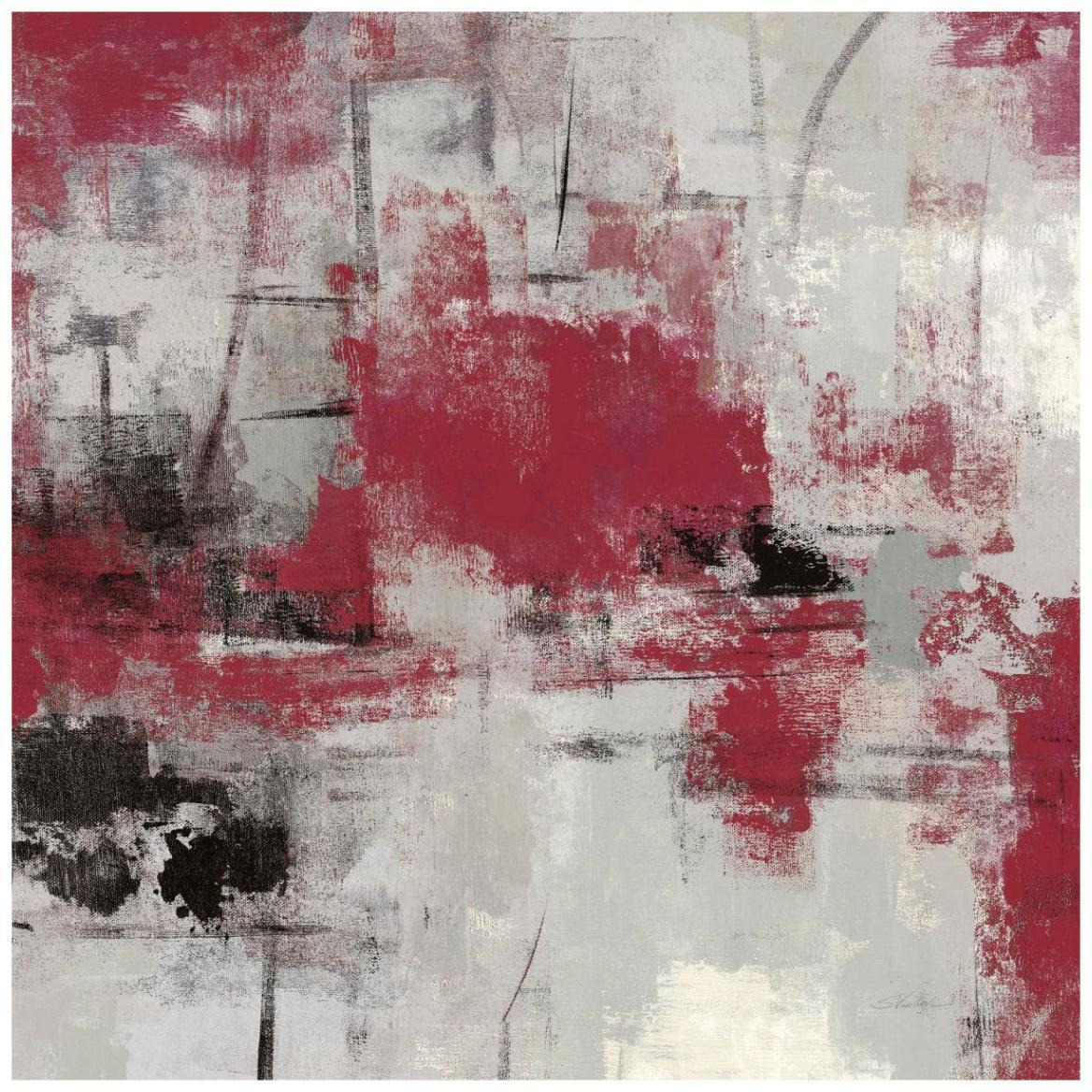 Stone Gardens III Red -Paper Art-42&quotx42"
