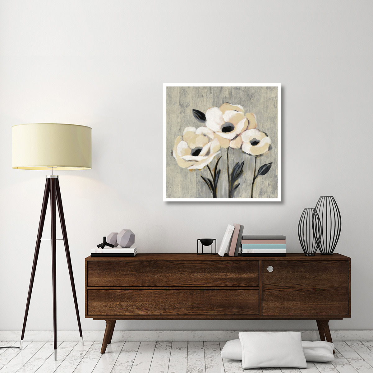 Graphic Floral I -Paper Art-38&quotx38"