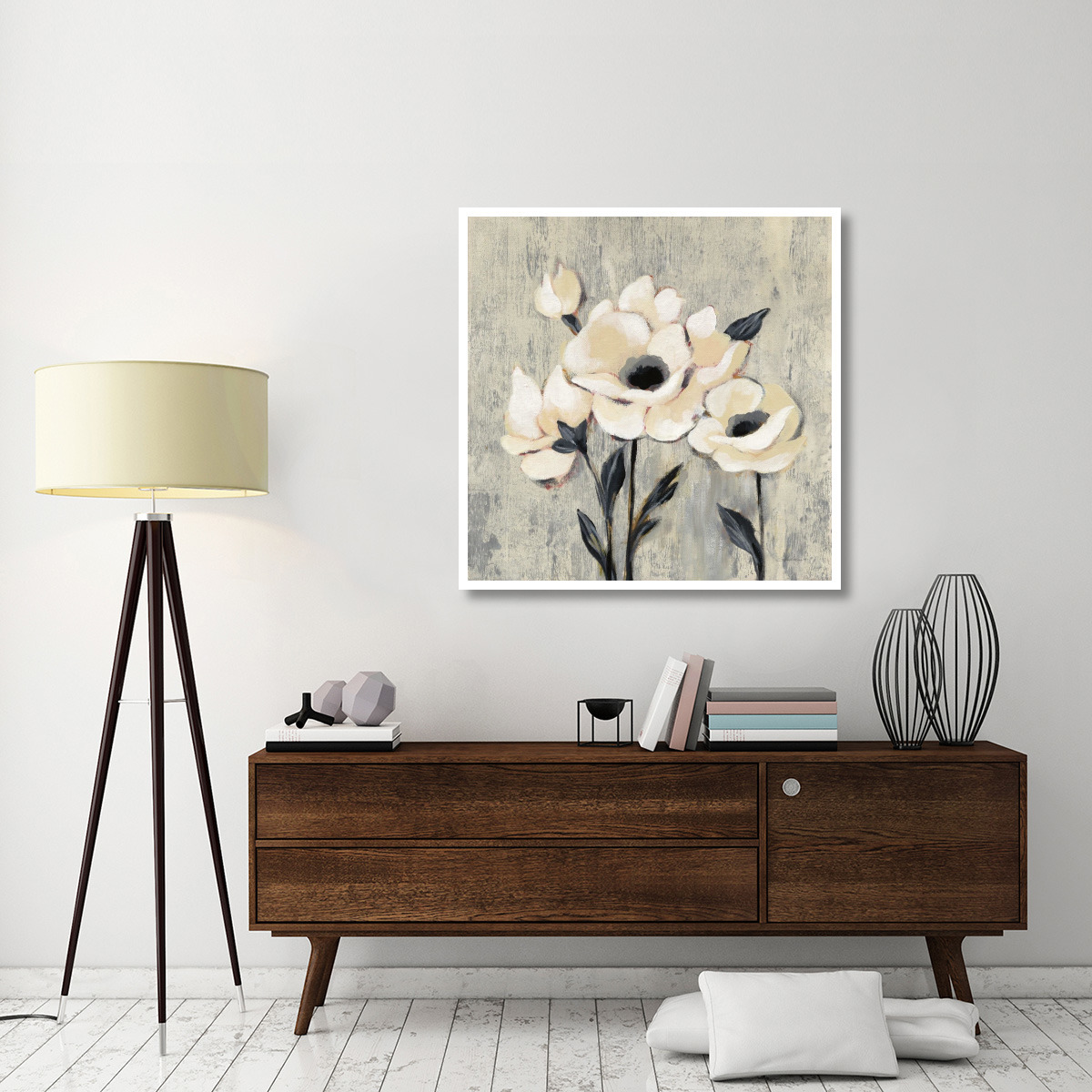 Graphic Floral II -Paper Art-42&quotx42"