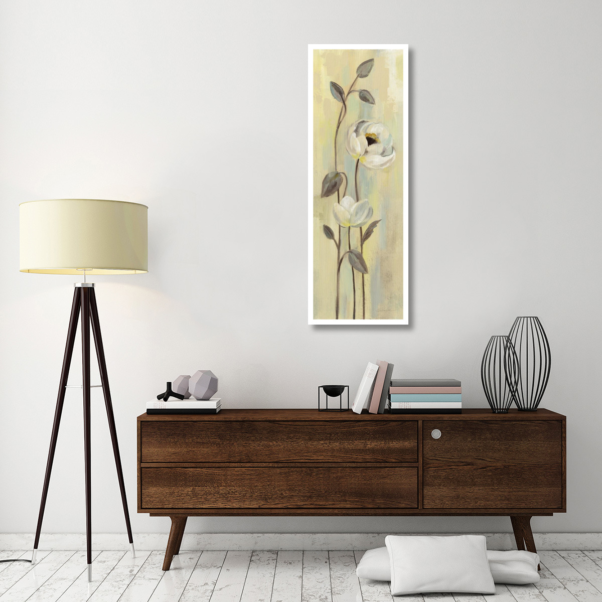 Neutral Anemone Branches I -Paper Art-20&quotx56"