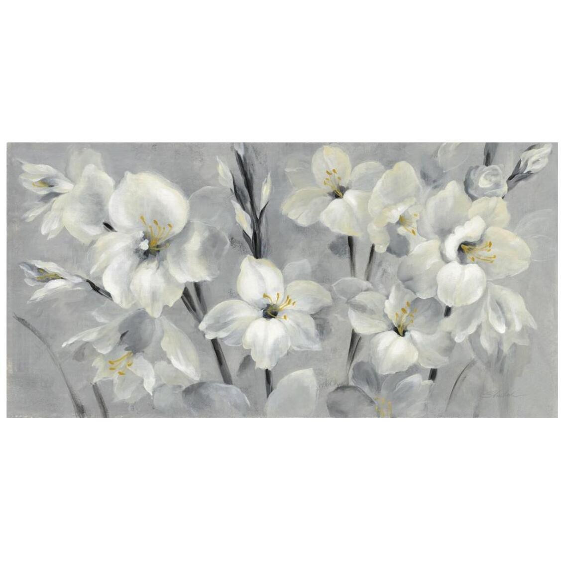 Flowers on Gray -Paper Art-26&quotx14"