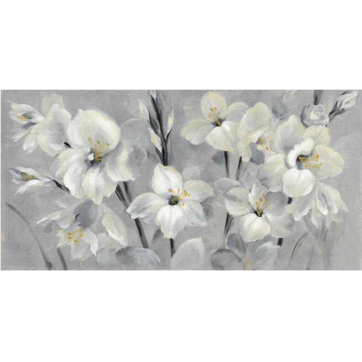 Flowers on Gray -Paper Art-50&quotx26"