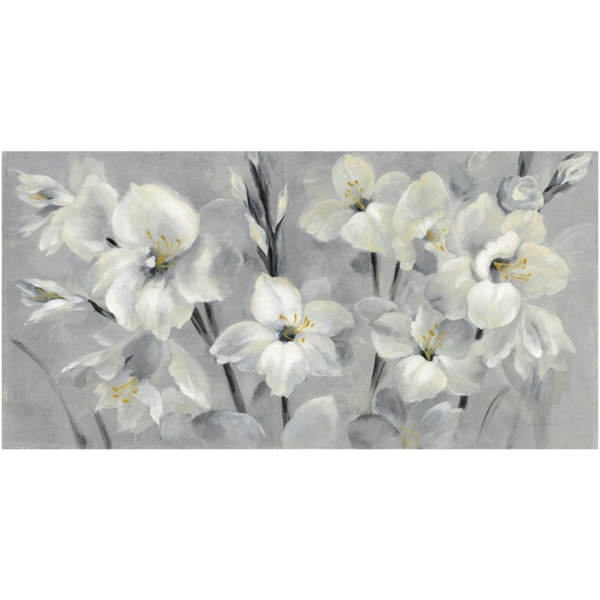 Flowers on Gray -Paper Art-62&quotx32"