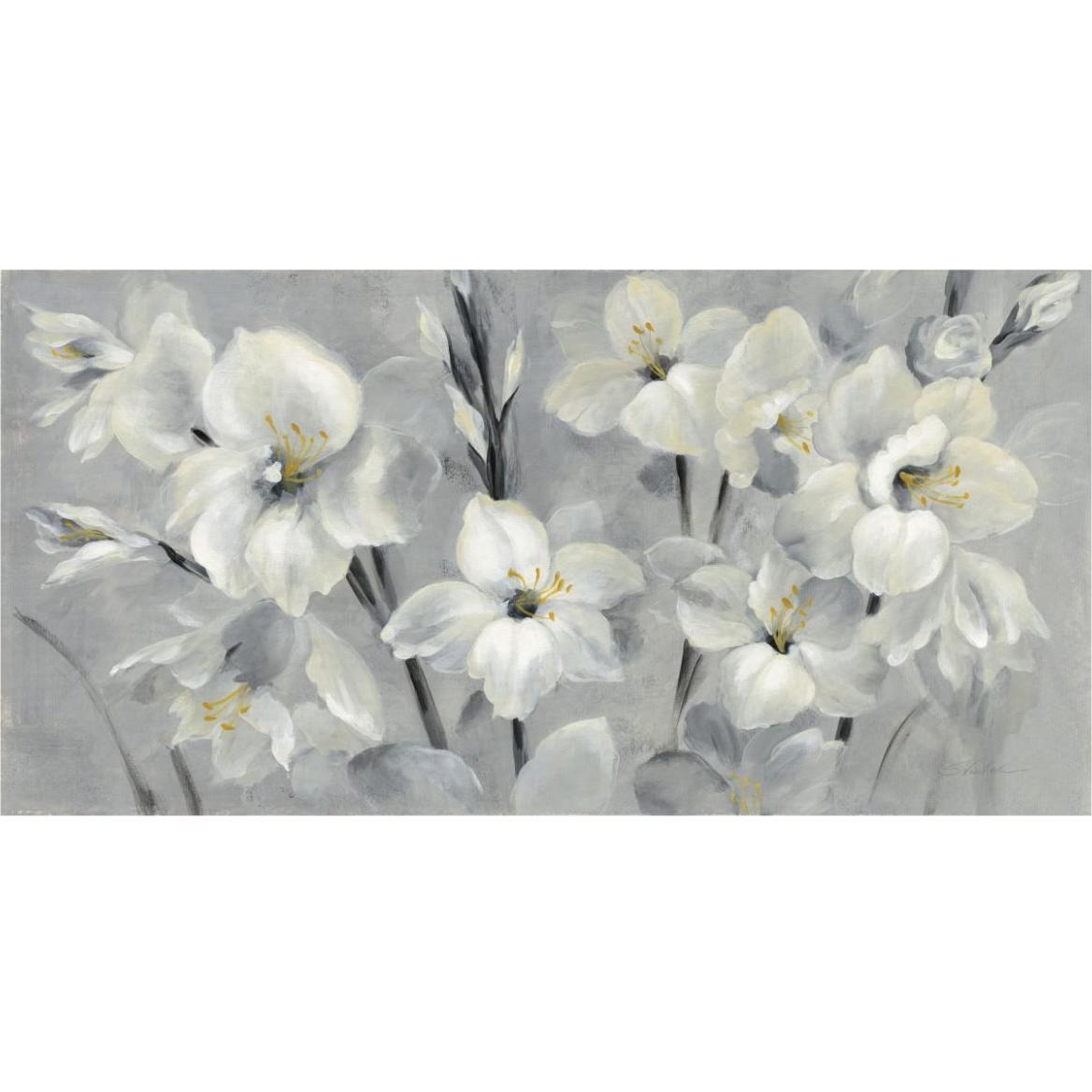 Flowers on Gray -Paper Art-74&quotx38"