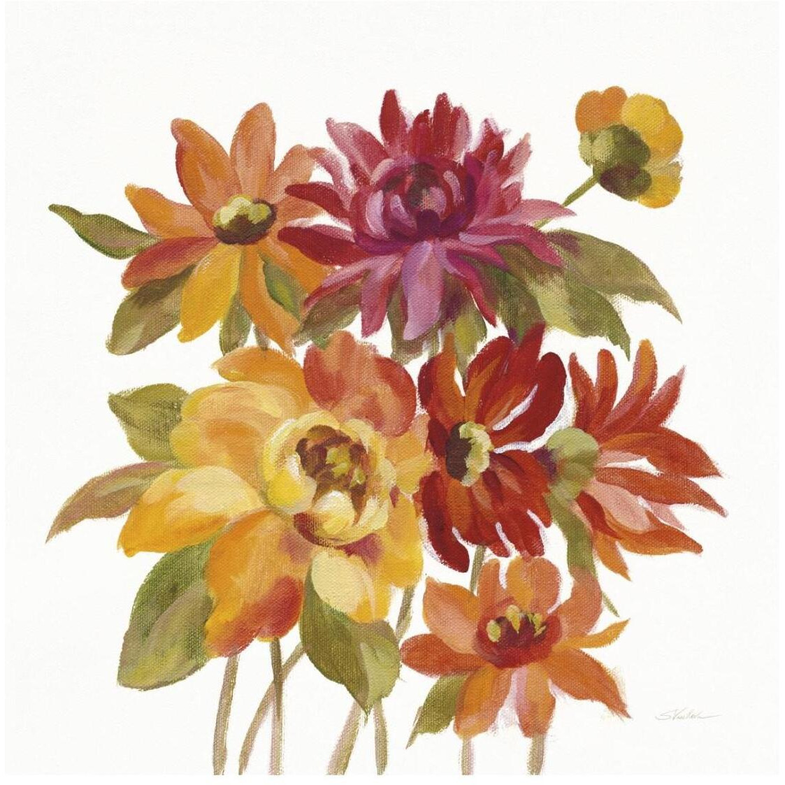 English Garden I on White -Paper Art-26&quotx26"