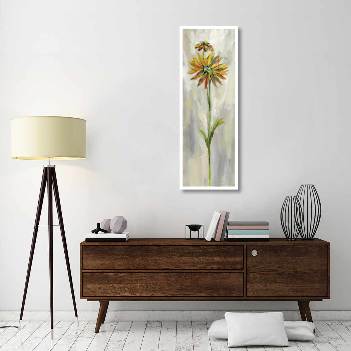 Single Stem Flower III Crop -Paper Art-20&quotx56"