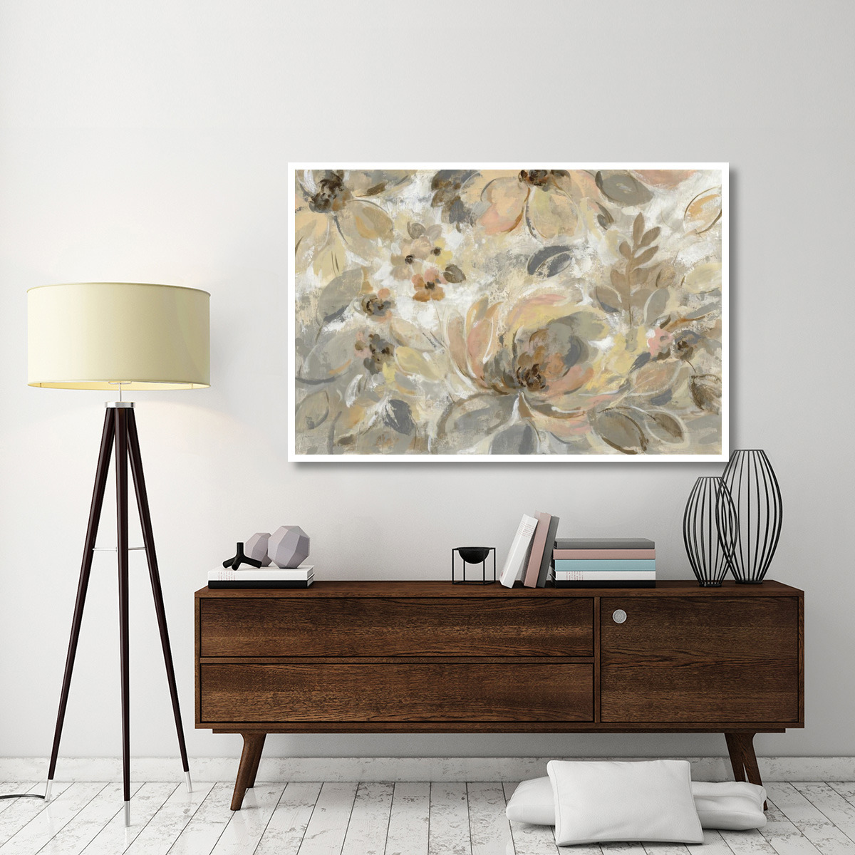 Ivory Floral -Paper Art-62&quotx42"