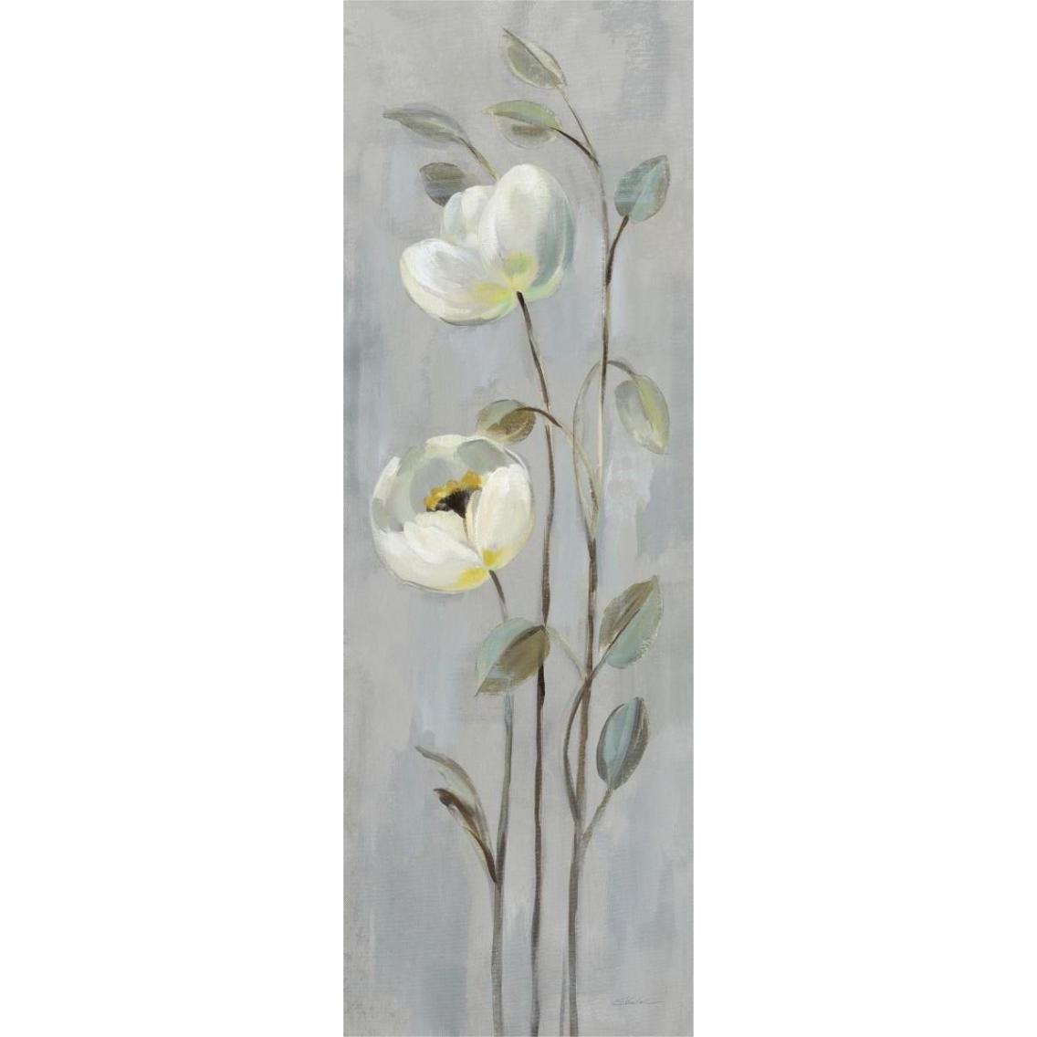 Neutral Anemone Branches II on Gray -Paper Art-14&quotx38"