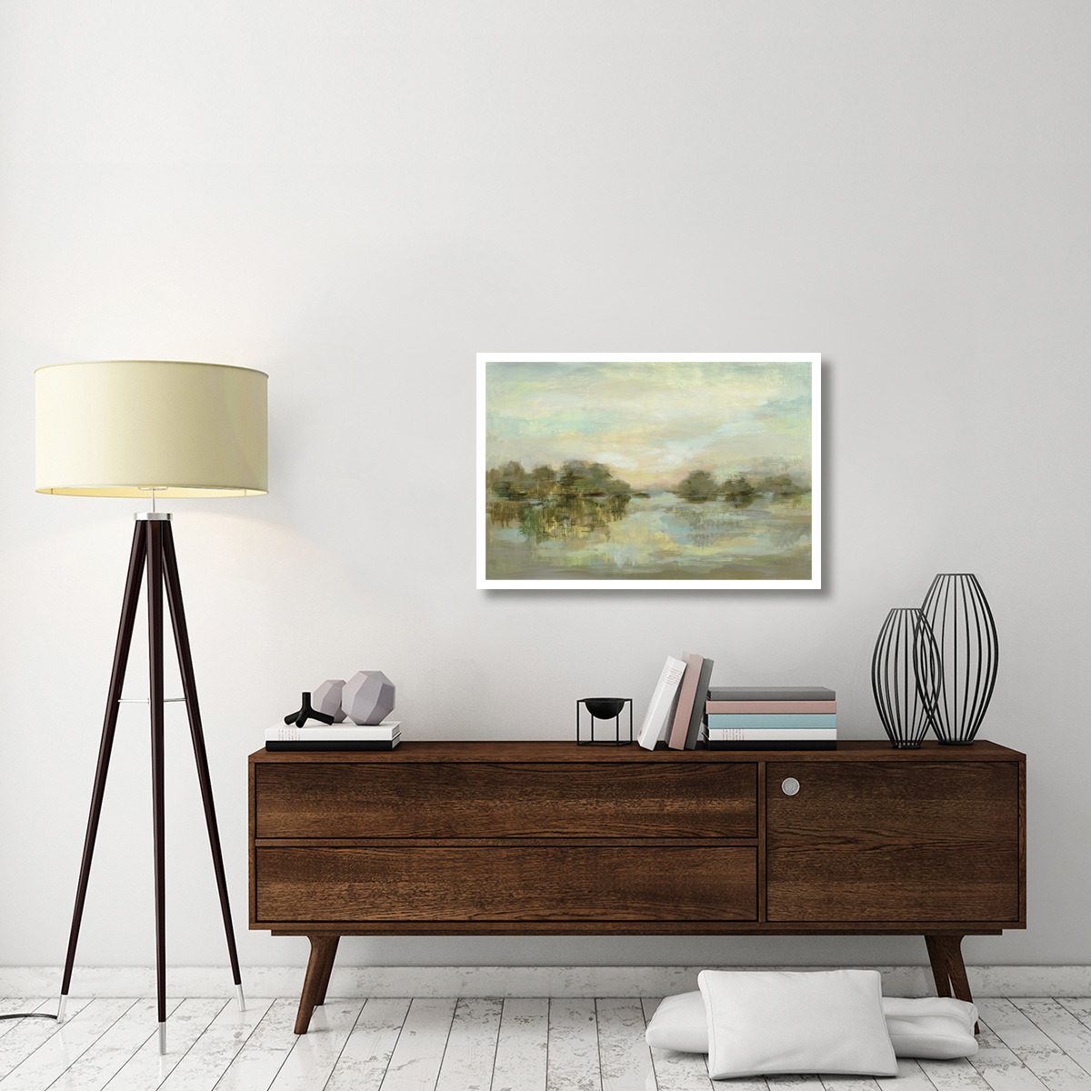 Dreamy Lake Green -Paper Art-38&quotx26"