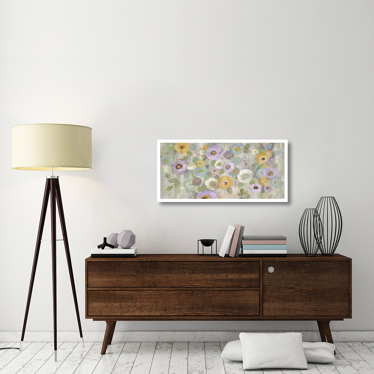 Fog and Flowers I Purple -Paper Art-42&quotx20"