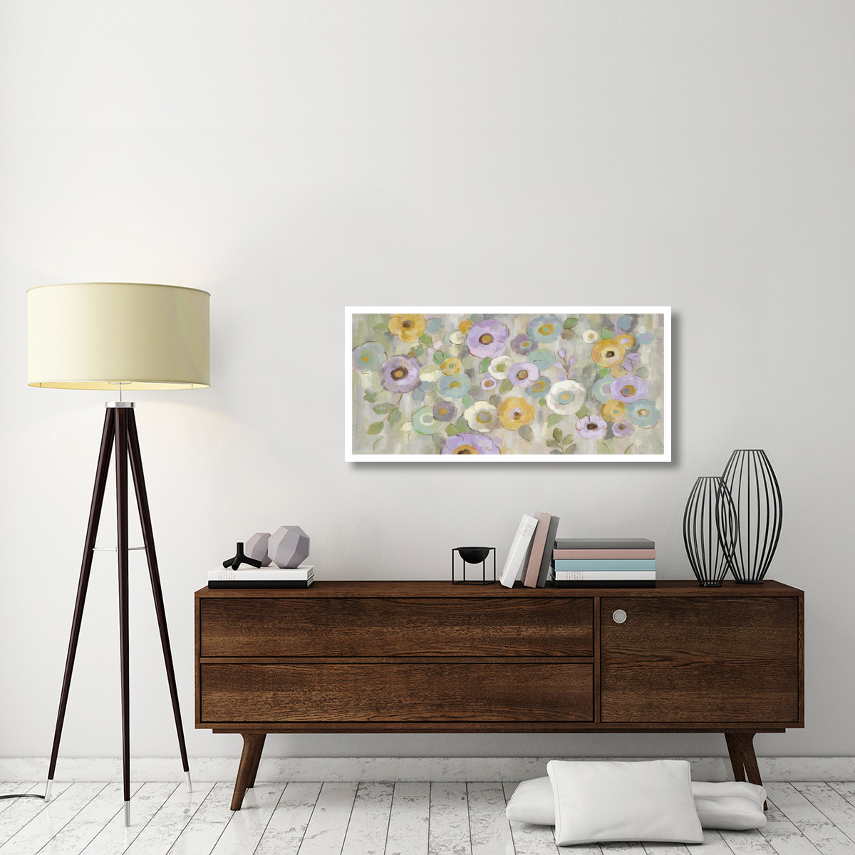 Fog and Flowers I Purple -Paper Art-46&quotx21.8"