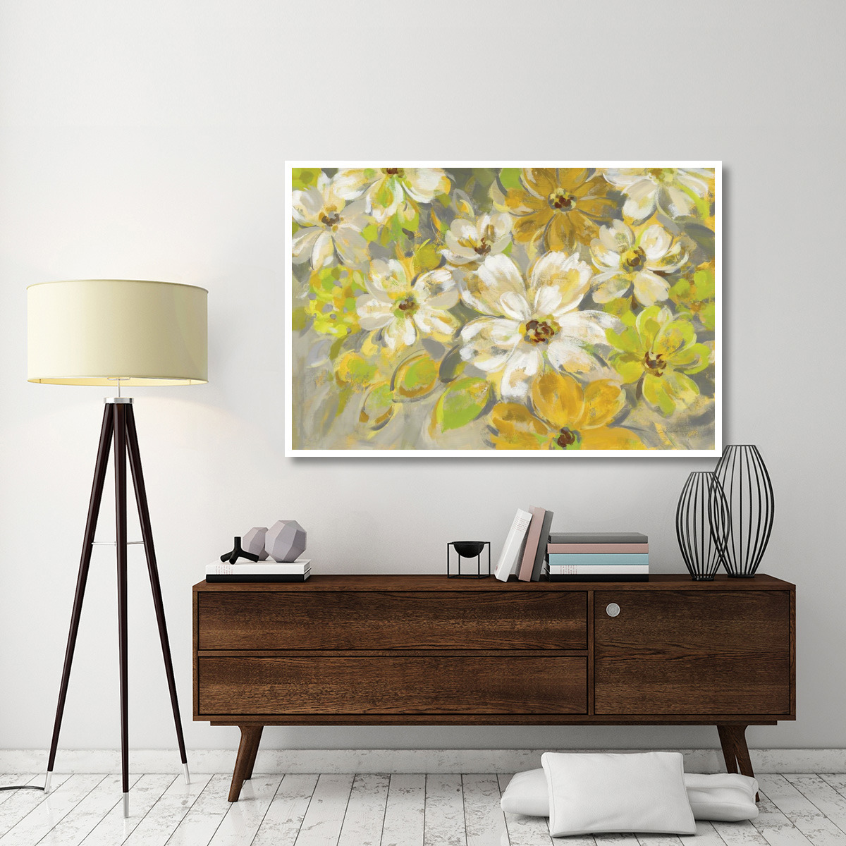 Scattered Spring Petals -Paper Art-62&quotx42"
