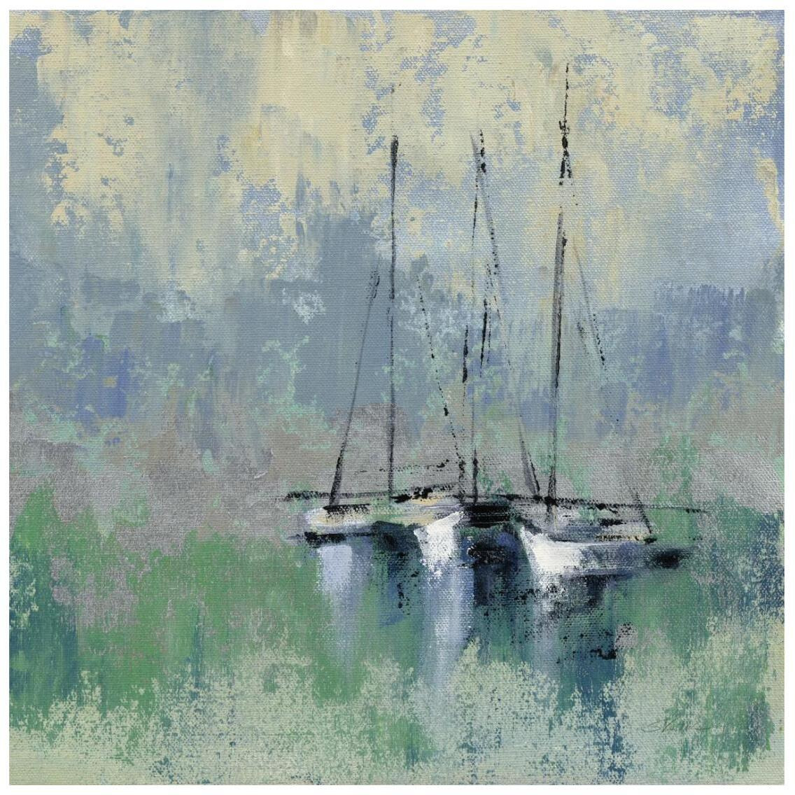 Boats in the Harbor II -Paper Art-26&quotx26"