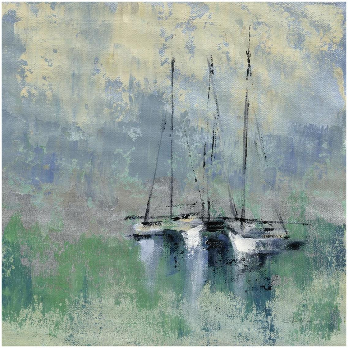 Boats in the Harbor II -Paper Art-32&quotx32"
