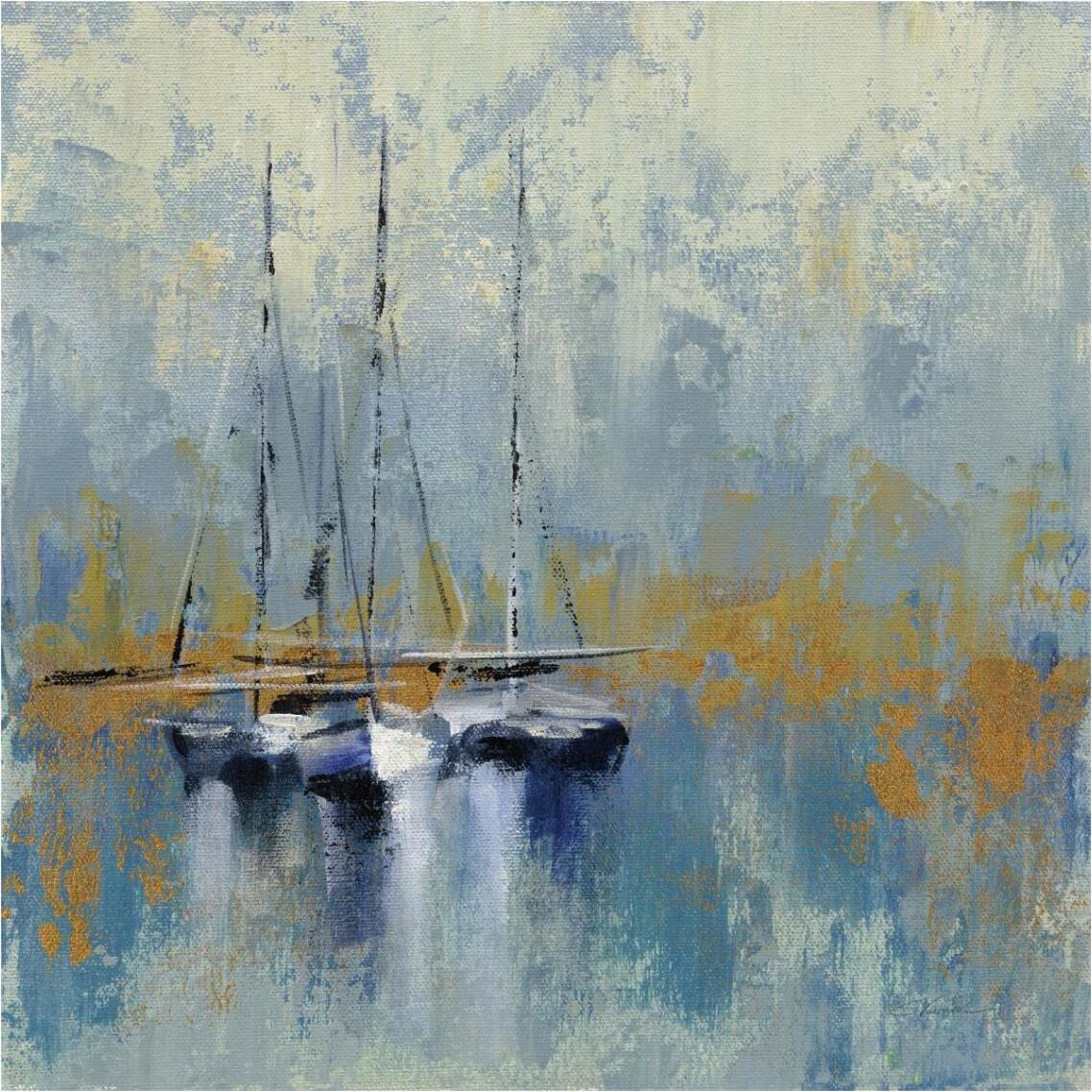 Boats in the Harbor III -Paper Art-38&quotx38"