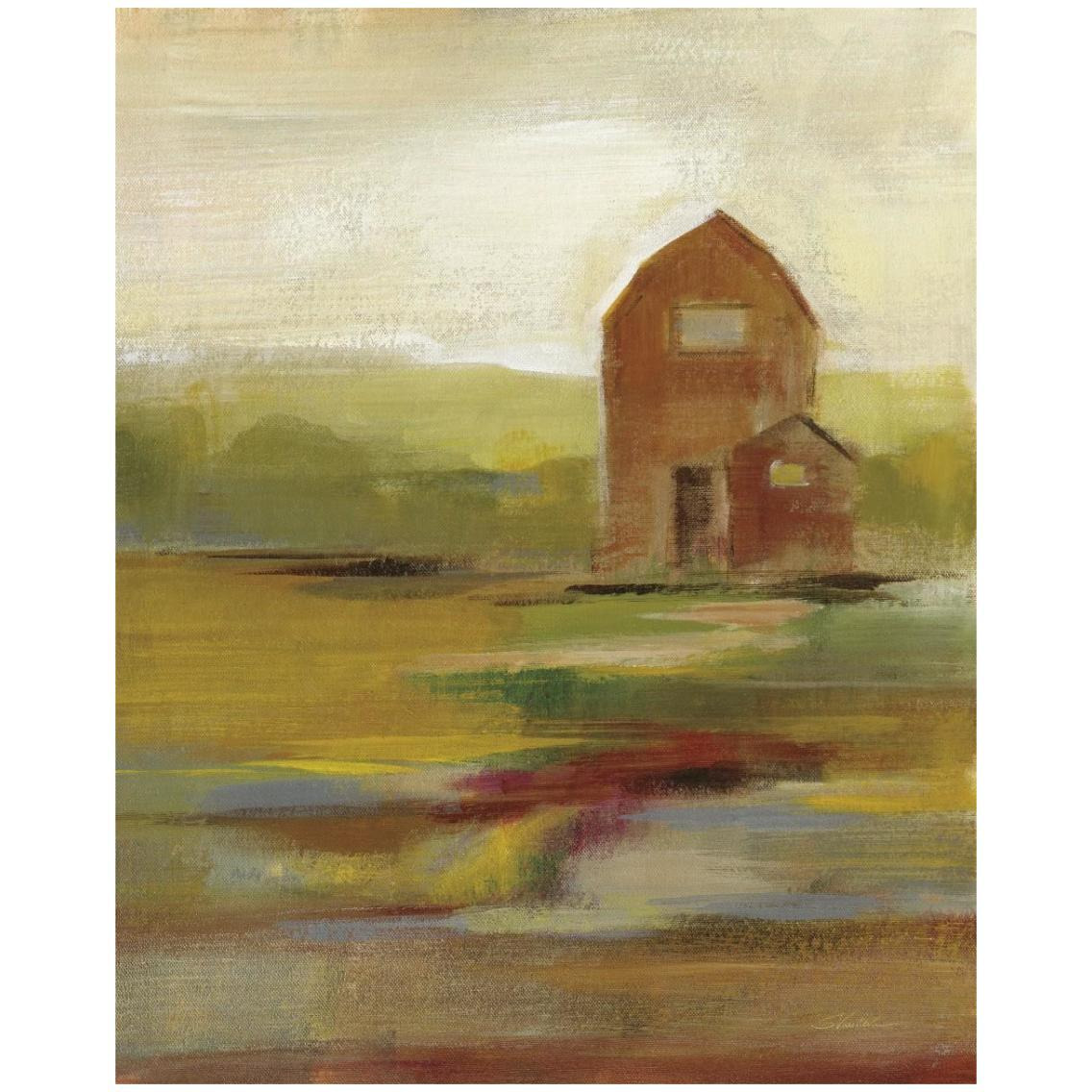 Hillside Barn II -Paper Art-24&quotx30"