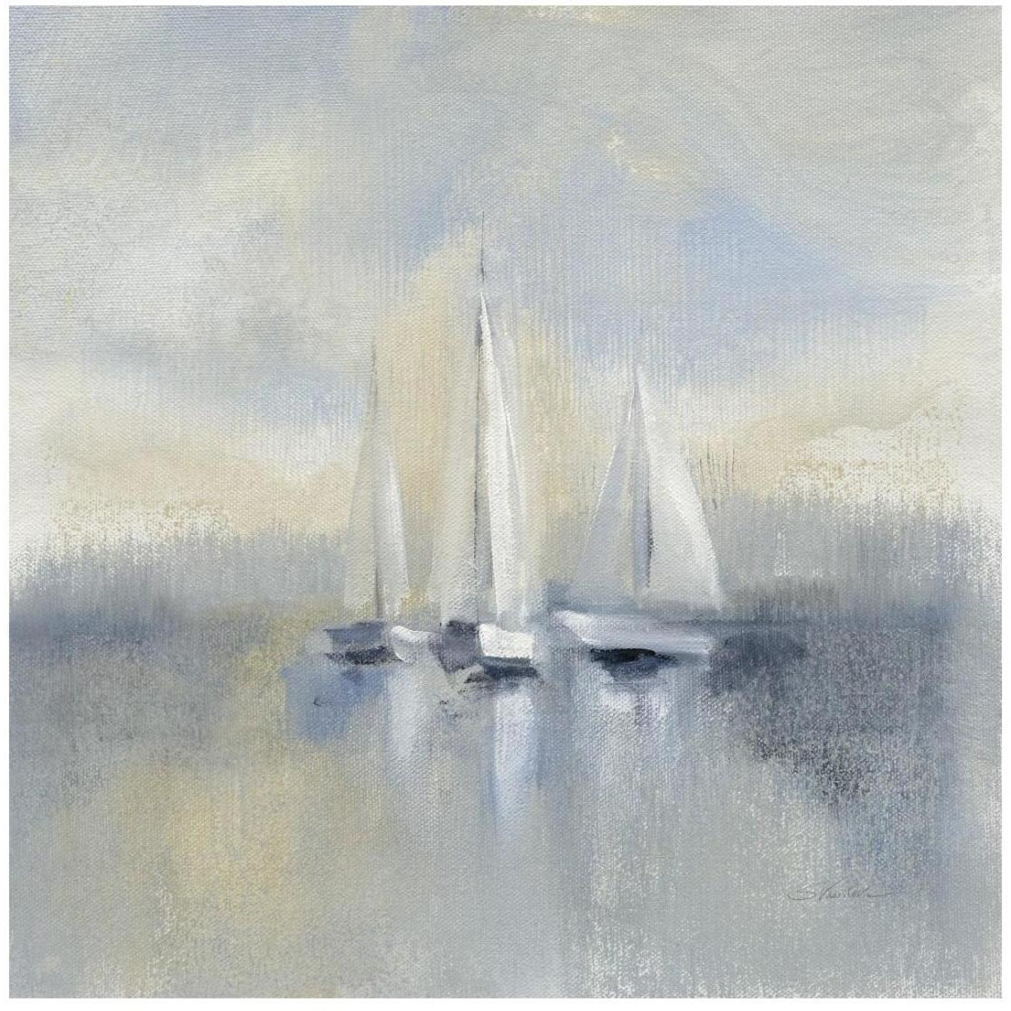 Morning Sail I Blue -Paper Art-26&quotx26"