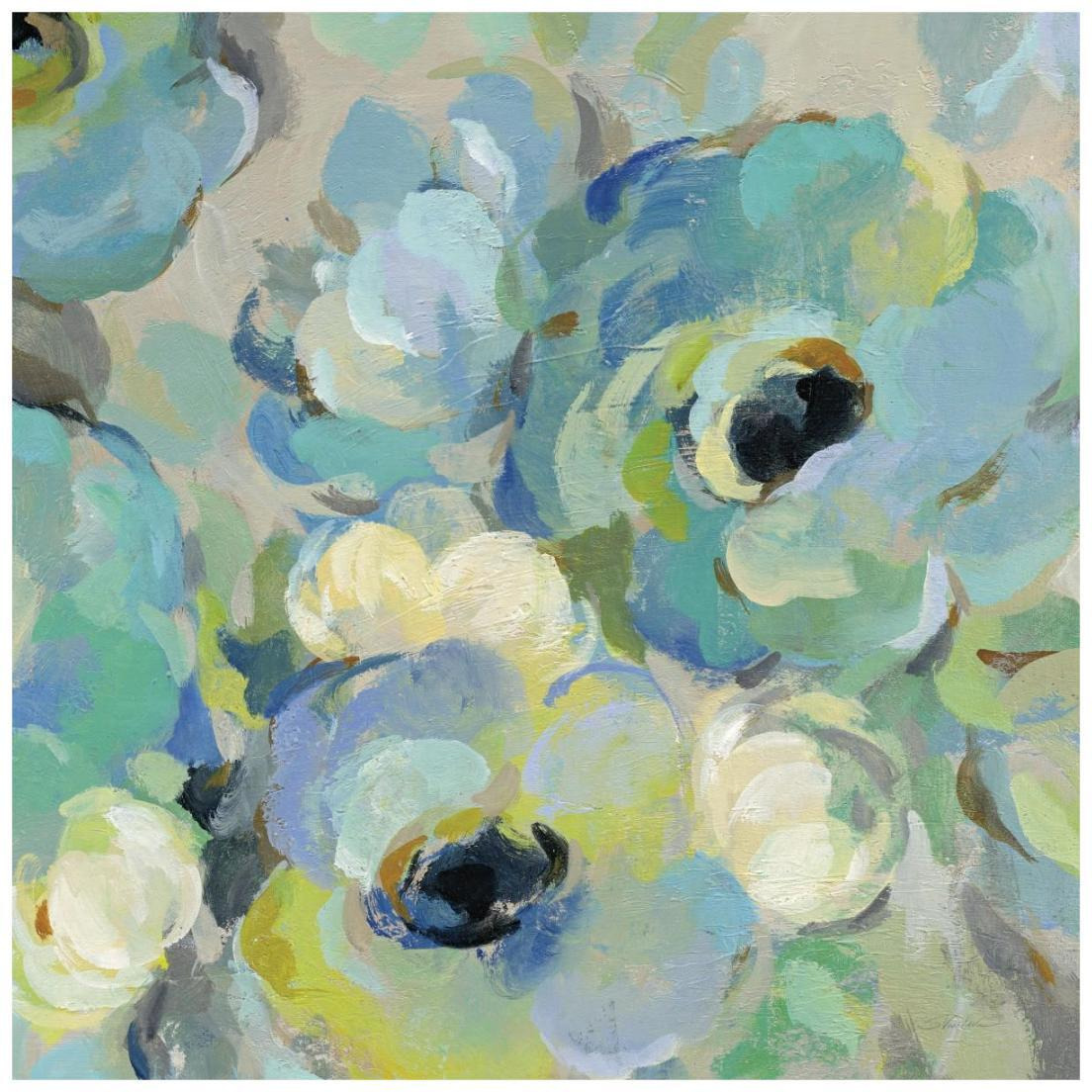 Fresh Teal Flowers III -Paper Art-20&quotx20"