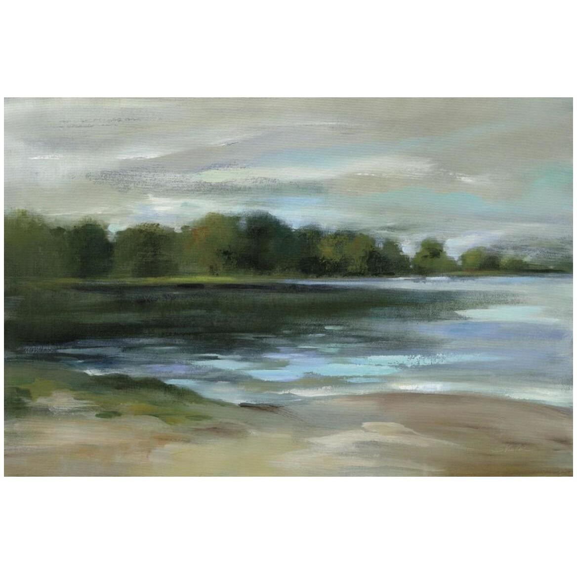 Lake Afternoon Stillness -Paper Art-50&quotx34"