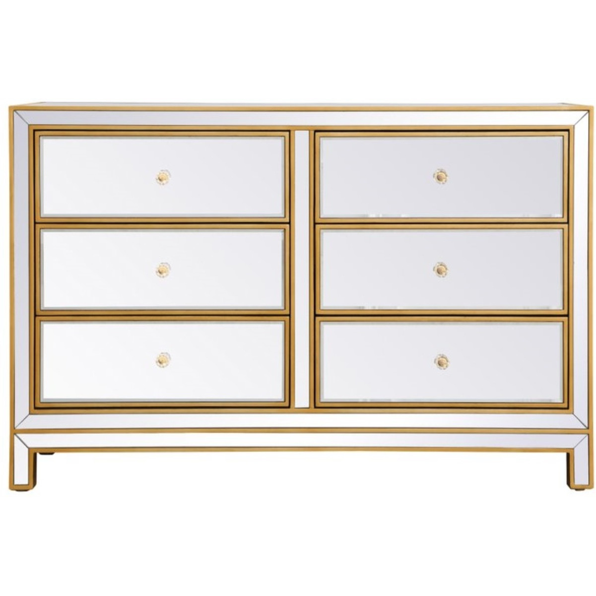Dresser 6 drawers 48in. W x 18in. Din. x 32in. H in gold