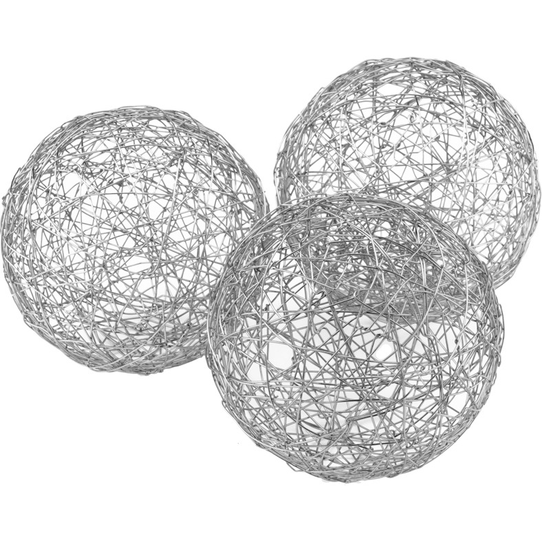 Guita Silver Wire Spheres/4&quotD - Box of 3