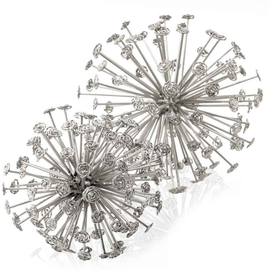 Remolino Starburst Silver Spheres - Set of 2
