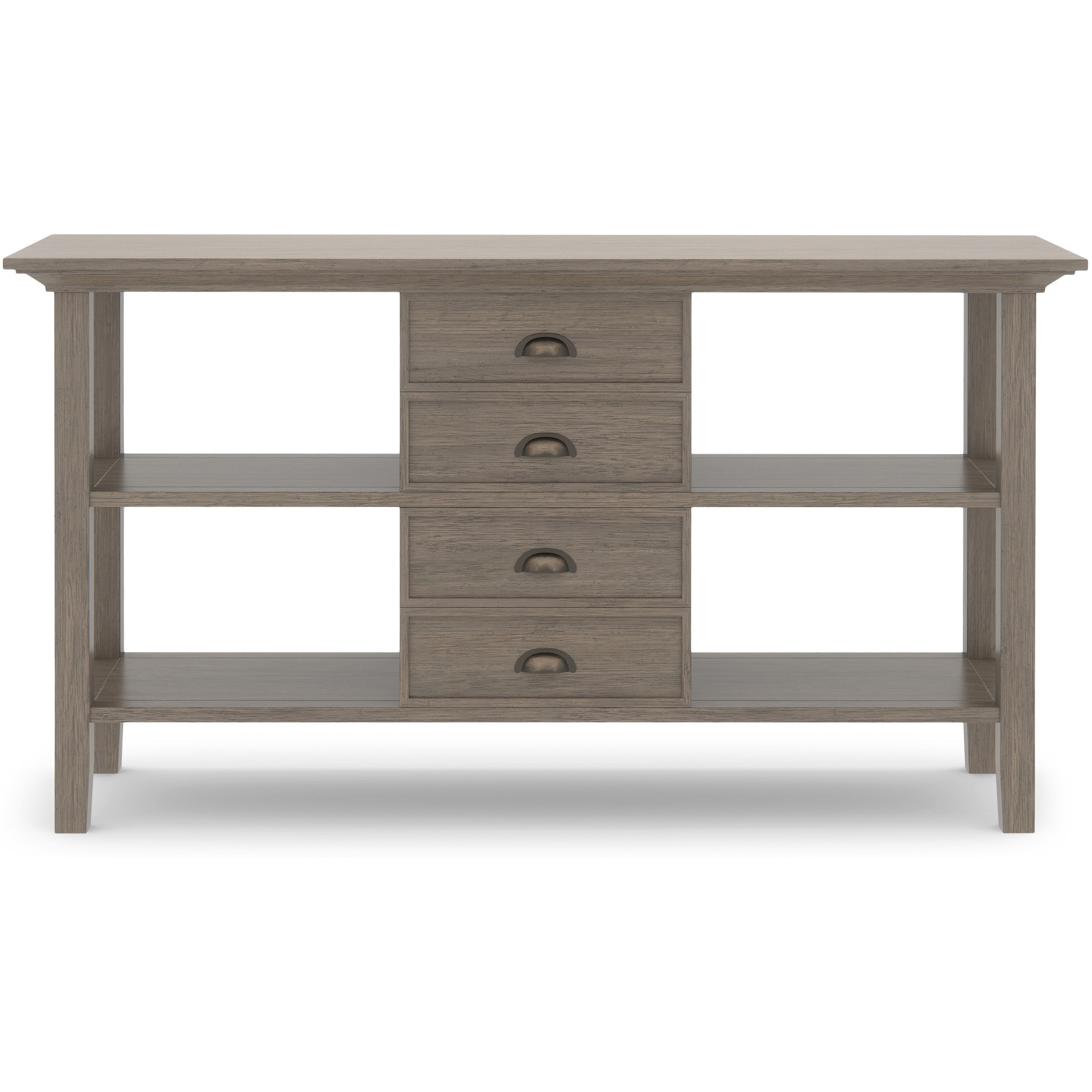 Redmond SOLID WOOD 54 inch Wide Transitional Console Sofa Table in Farmhouse Grey