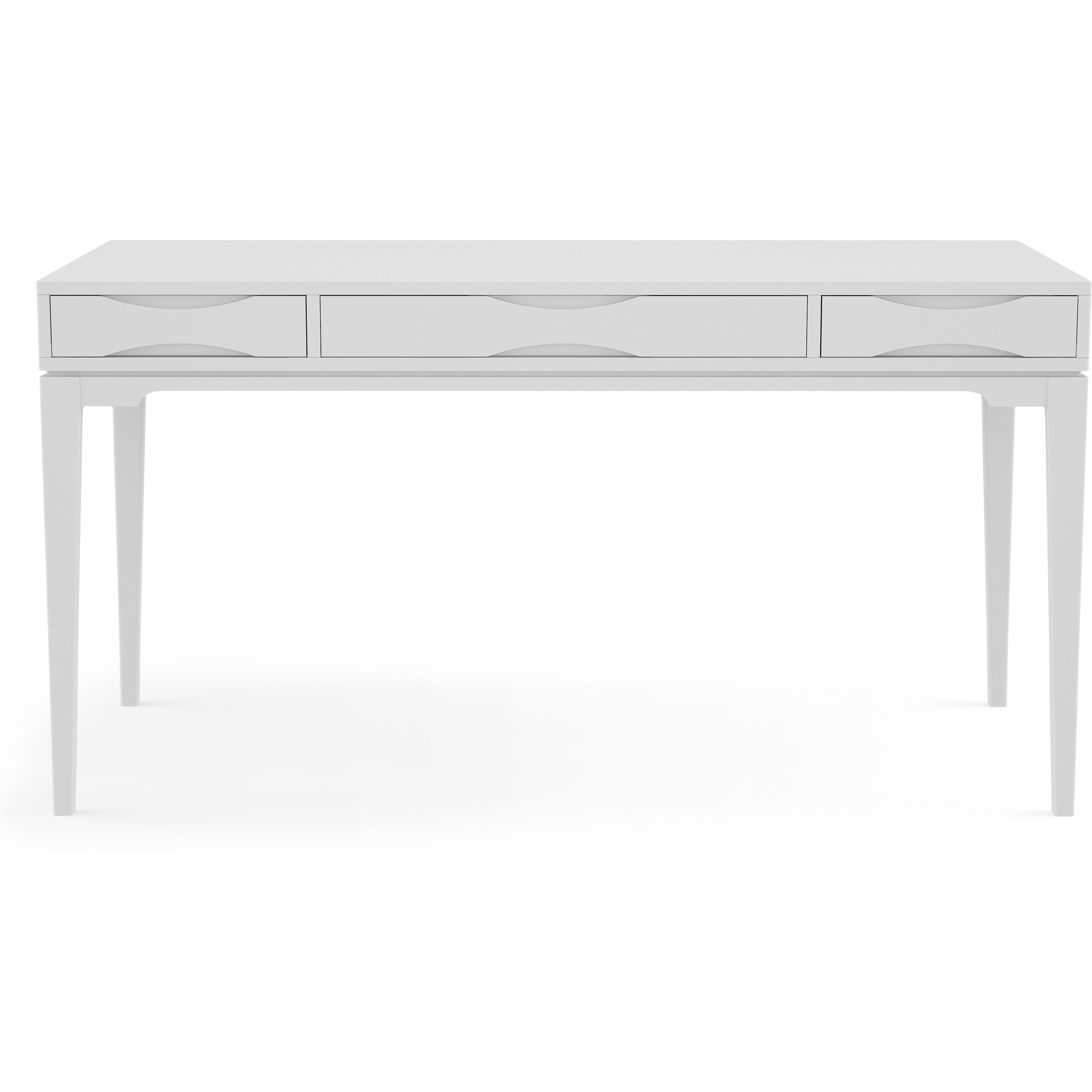 Harper SOLID HARDWOOD Mid-Century Modern 60 inch Wide Desk in White