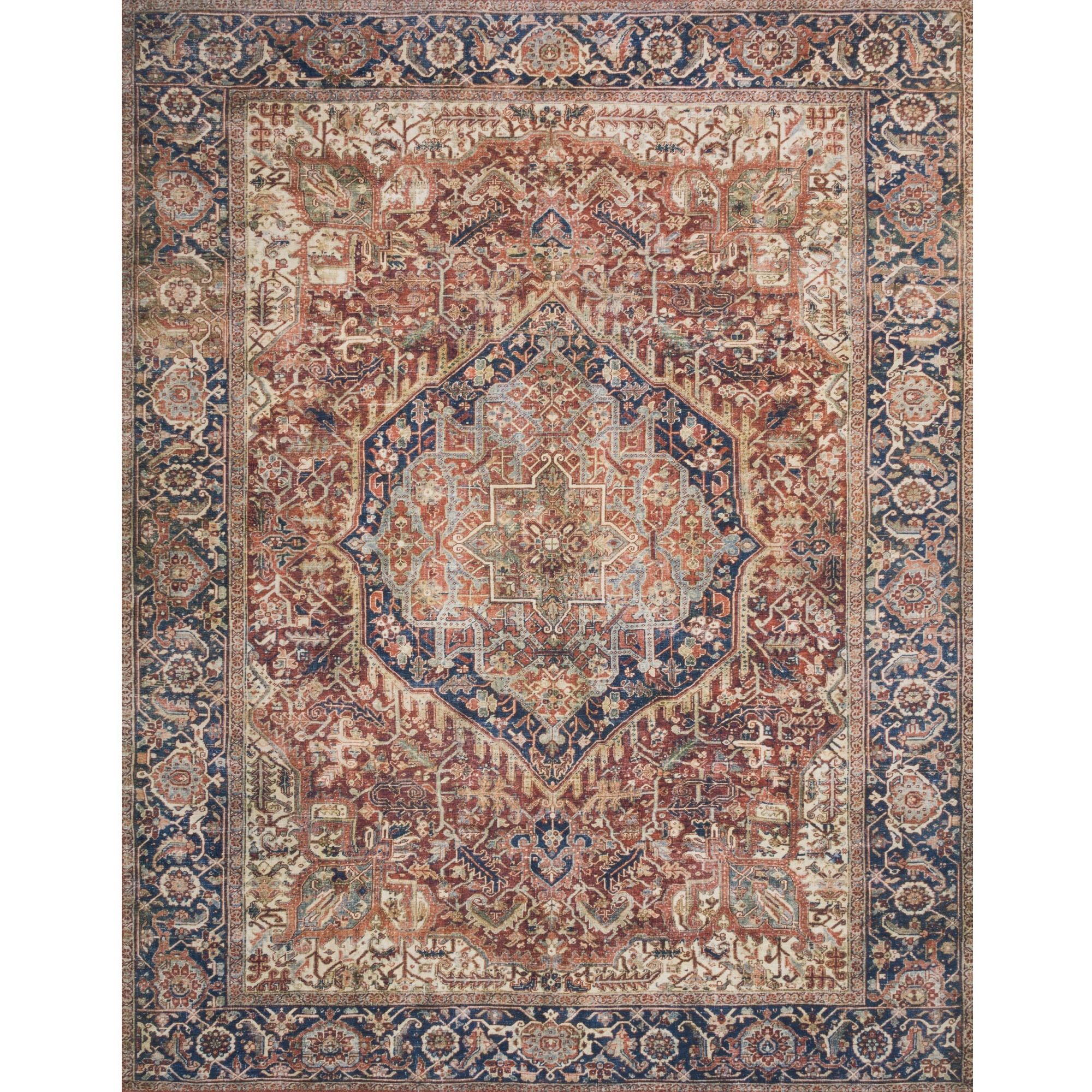 Layla Red / Navy - 2'-3" x 3'-9"
