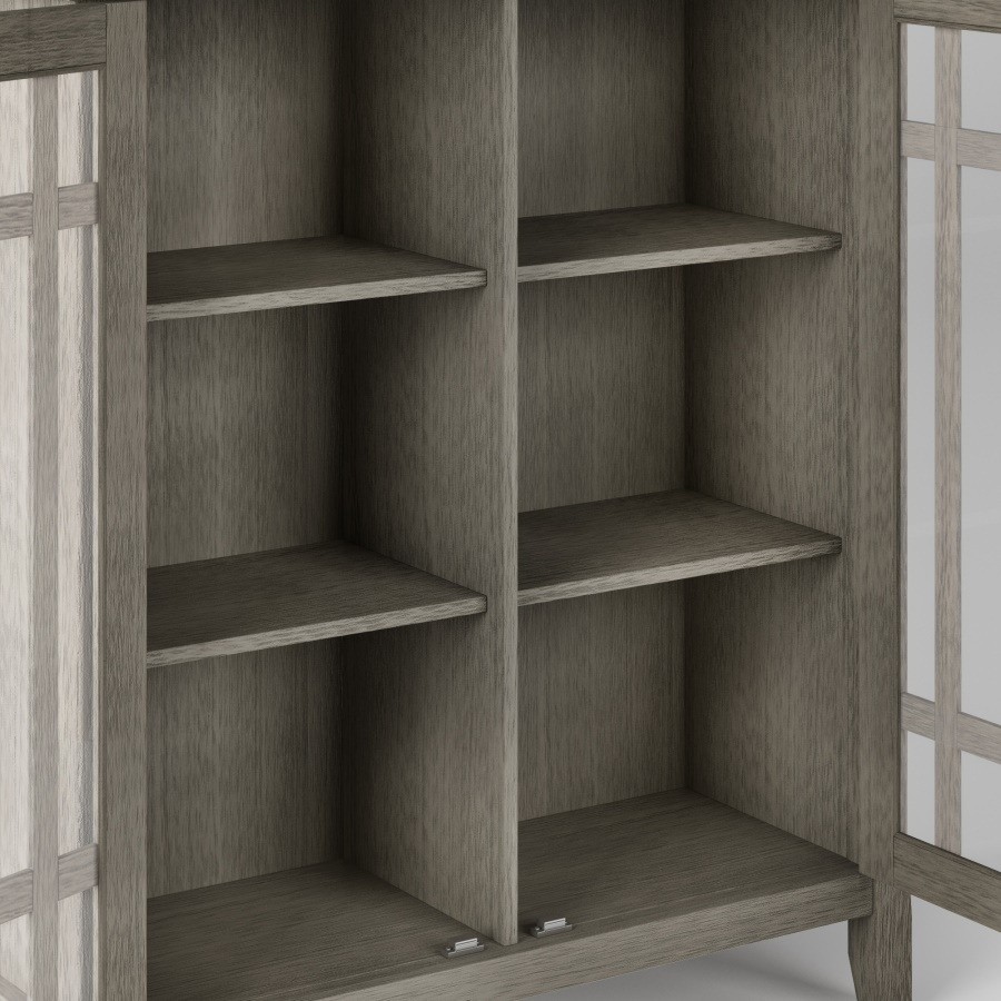Bedford SOLID WOOD 39 inch Wide Transitional Medium Storage Cabinet in Farmhouse Grey
