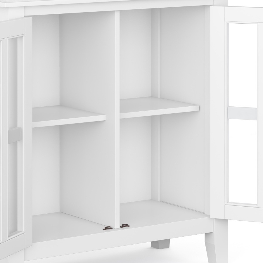Artisan SOLID WOOD 30 inch Wide Transitional Low Storage Cabinet in White