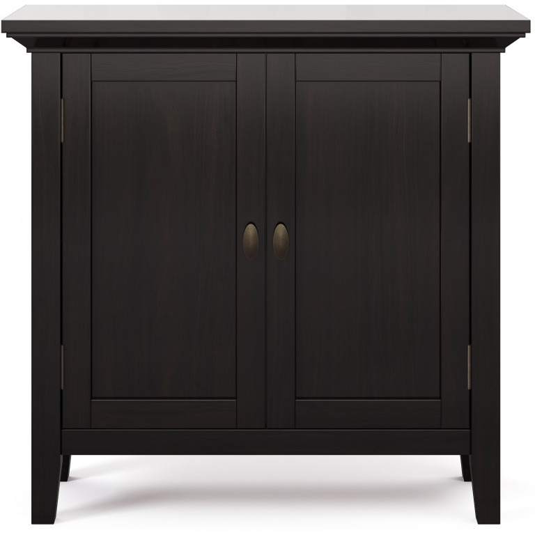 Redmond SOLID WOOD 32 inch Wide Transitional Low Storage Cabinet in Hickory Brown