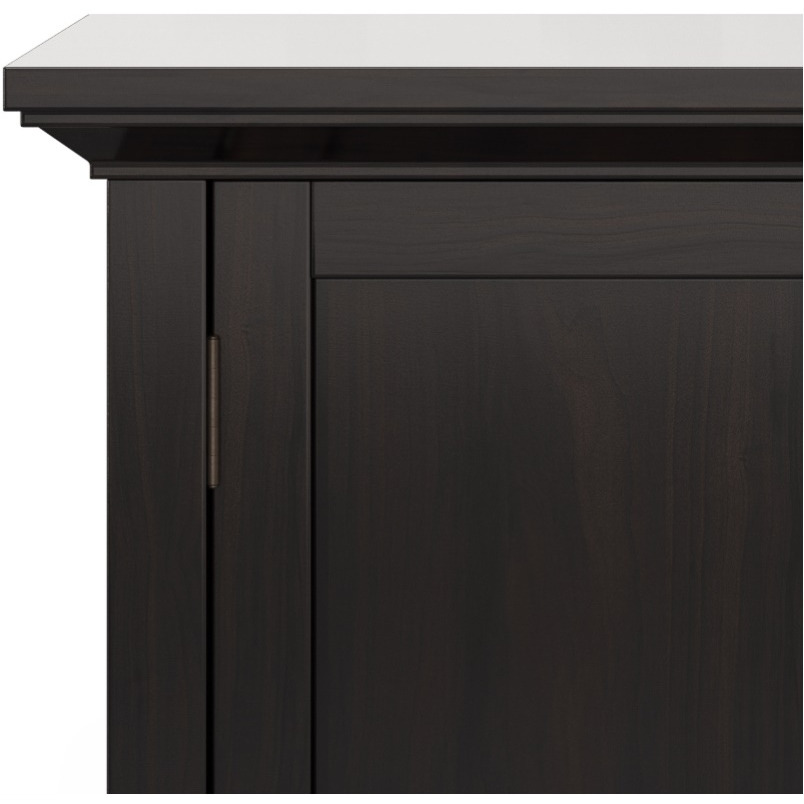 Redmond SOLID WOOD 32 inch Wide Transitional Low Storage Cabinet in Hickory Brown