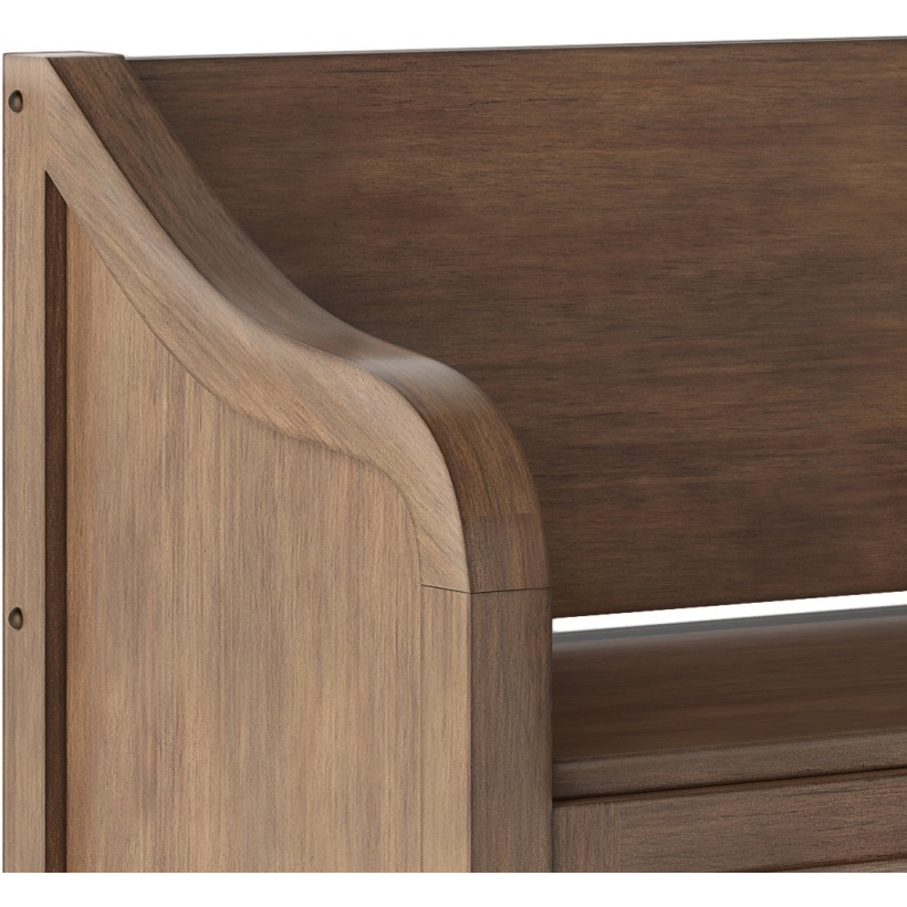 Connaught SOLID WOOD 42 inch Wide Traditional Entryway Storage Bench in Rustic Natural Aged Brown