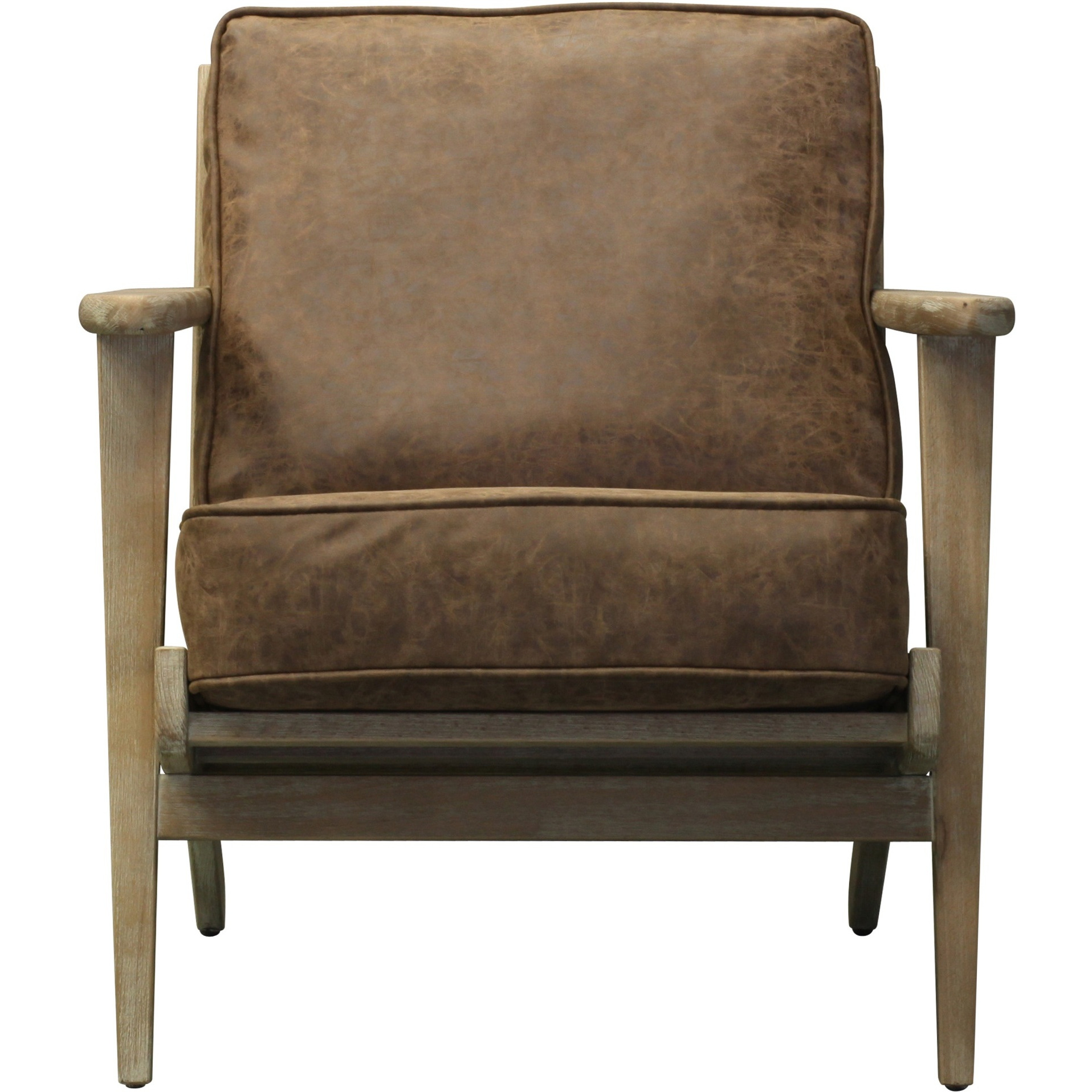 Albert PU Leather Accent Chair - Nubuck Chocolate Brown