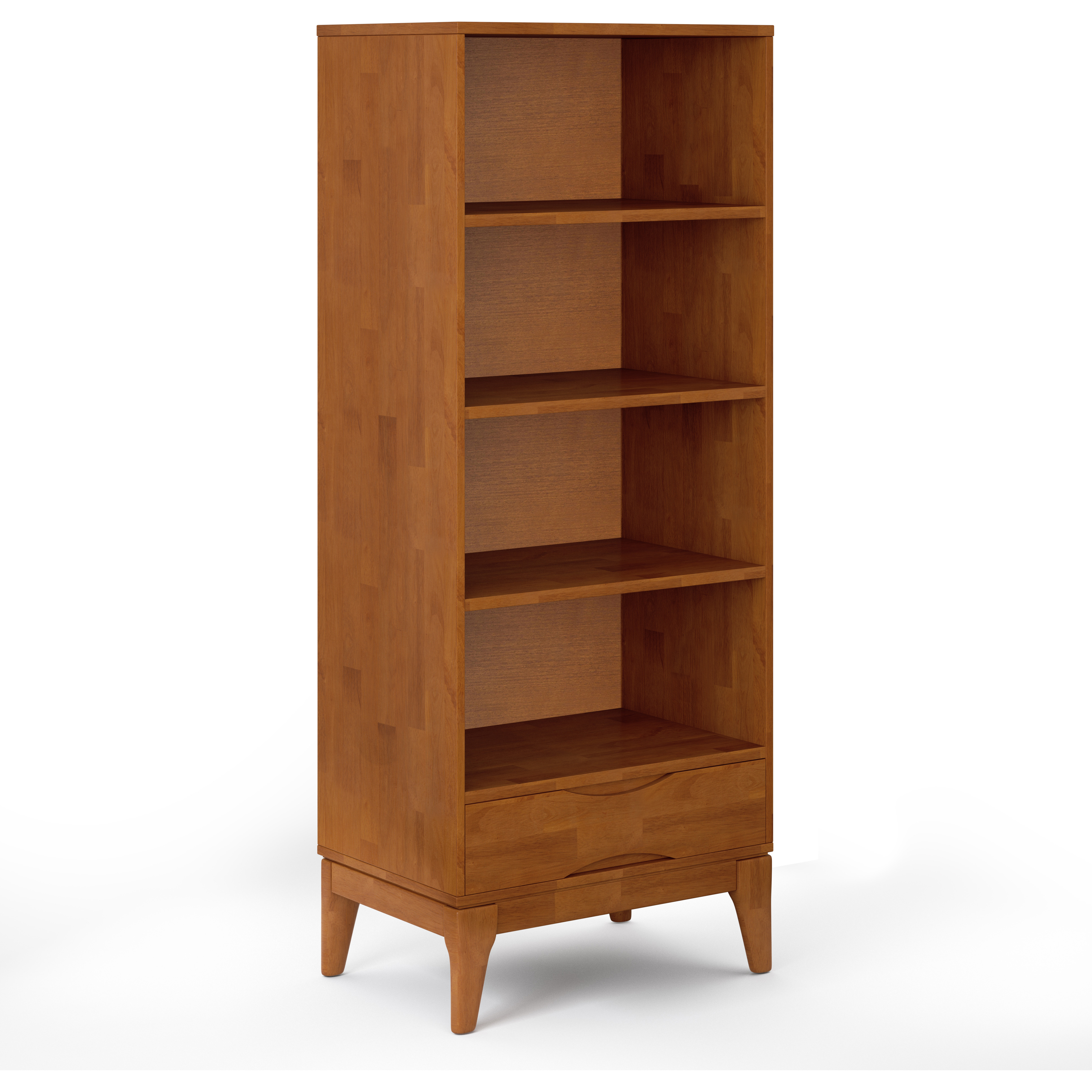 Harper SOLID HARDWOOD Bookcase with Storage in Teak Brown