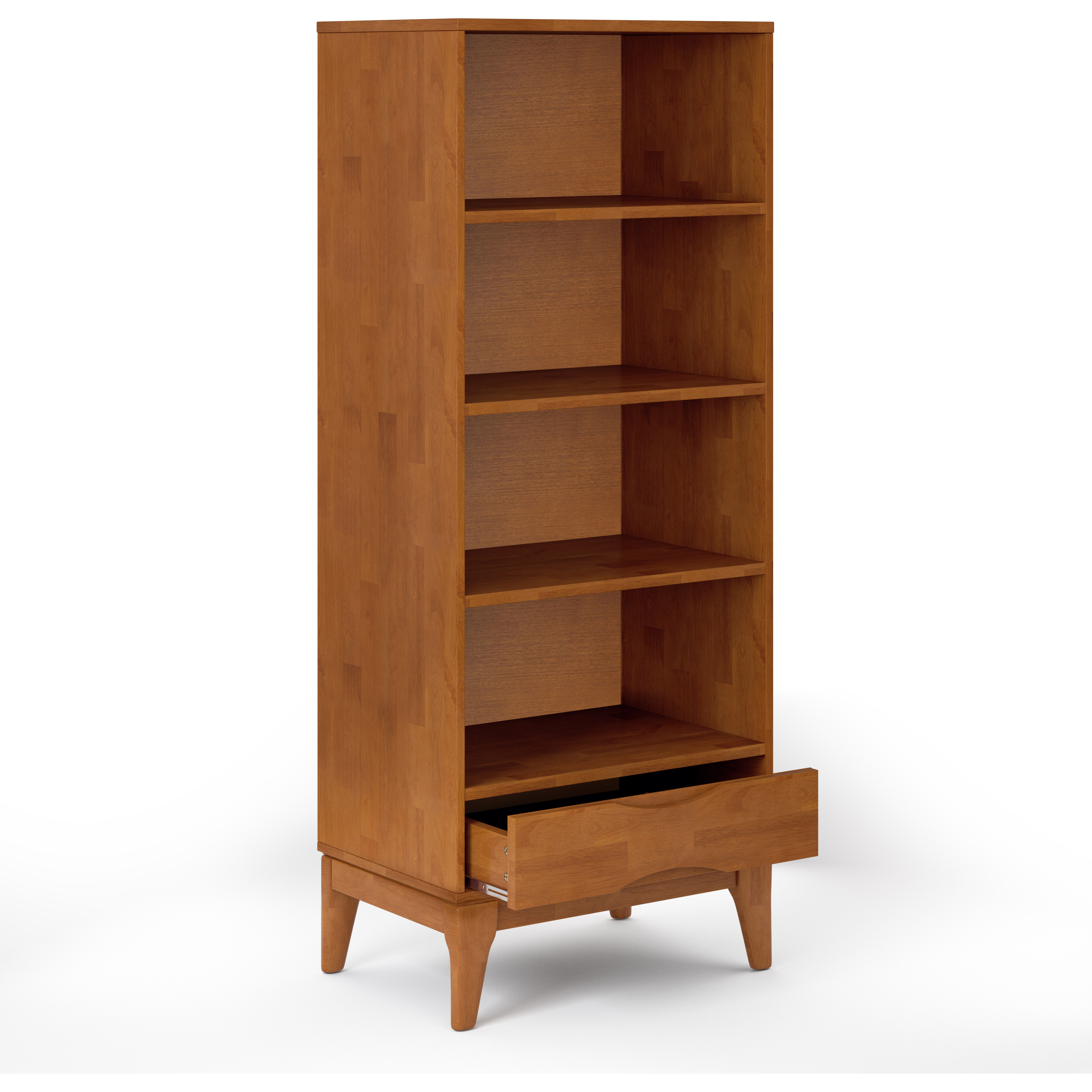 Harper SOLID HARDWOOD Bookcase with Storage in Teak Brown