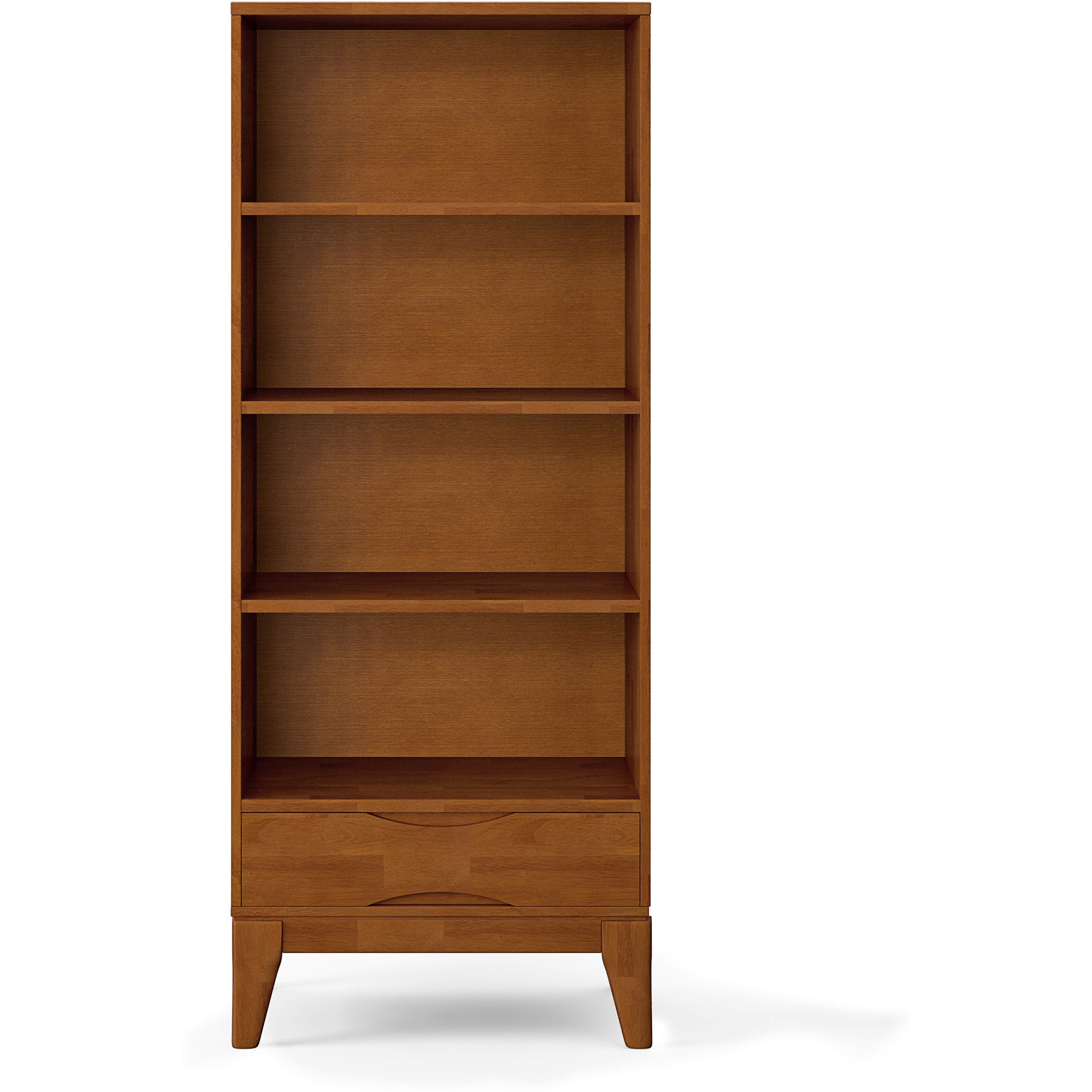 Harper SOLID HARDWOOD Bookcase with Storage in Teak Brown