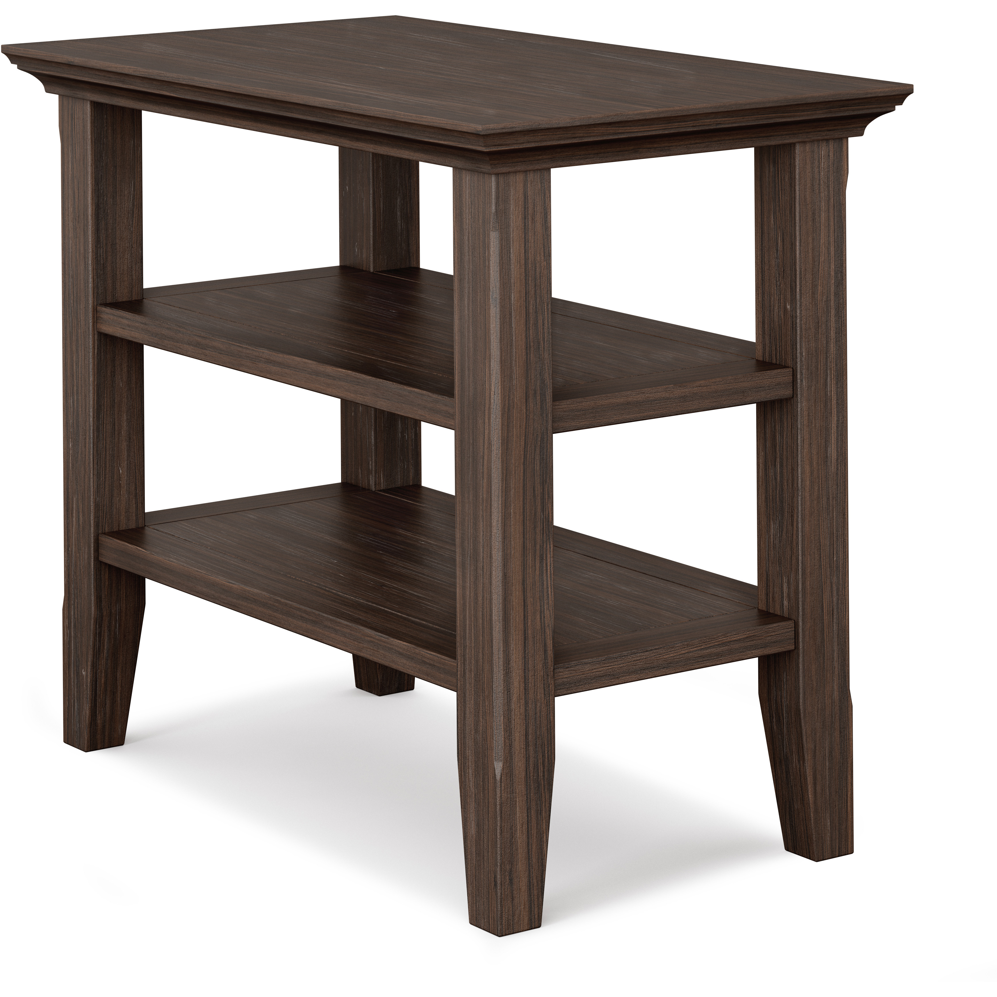 Acadian SOLID WOOD Narrow Side Table in Farmhouse Brown